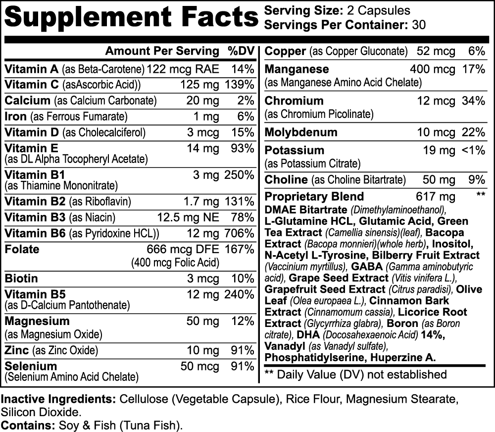 Nootropic Brain & Focus Formula Vendercart